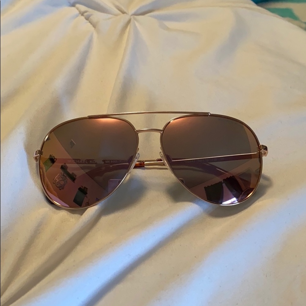 Michael Kors Rose Gold Aviator Sunglasses